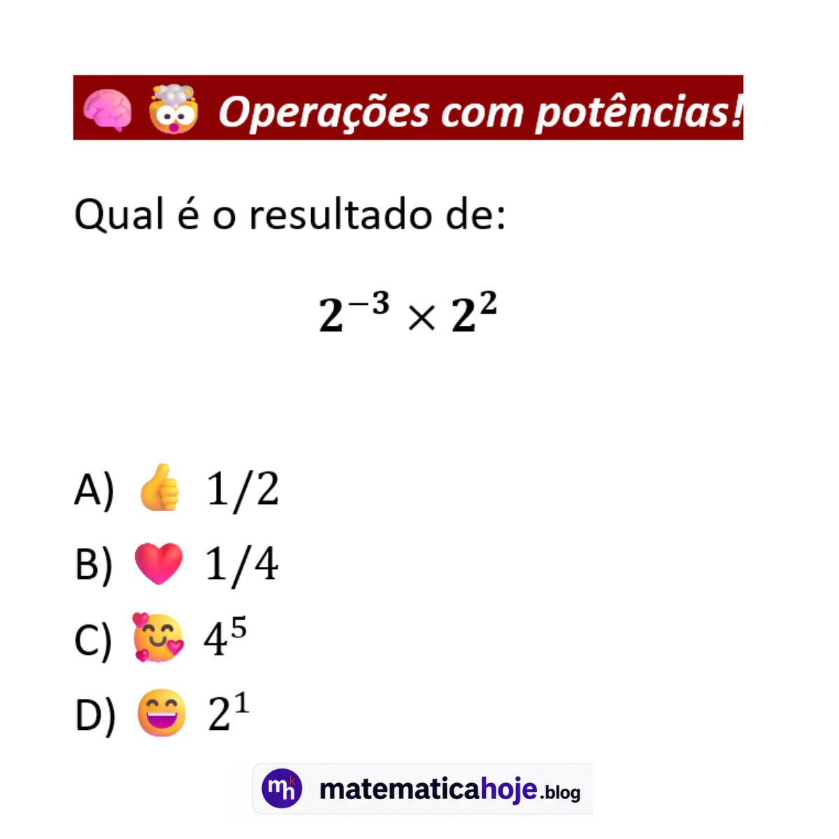 Questão sobre operações com potências