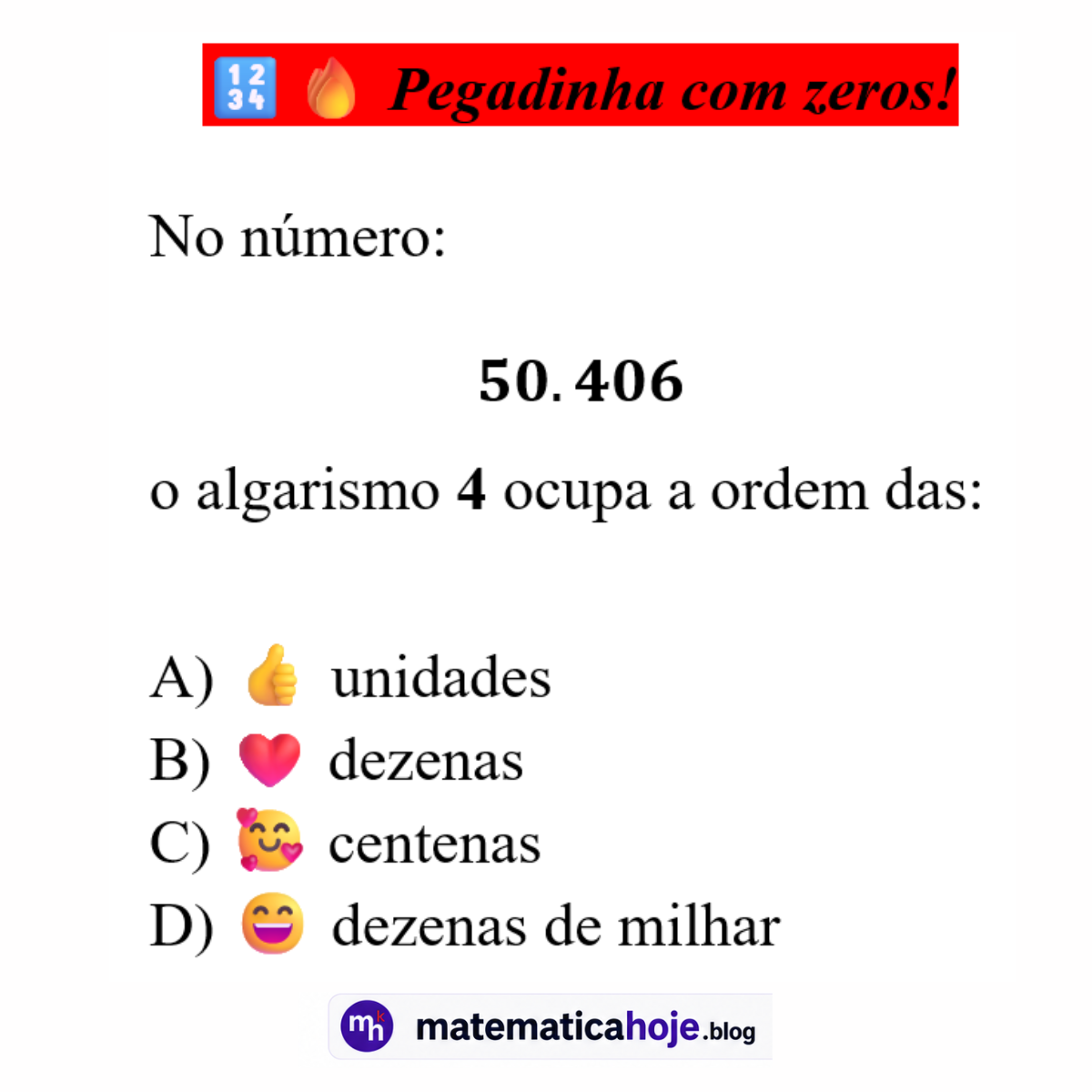 Questão sobre valor posicional