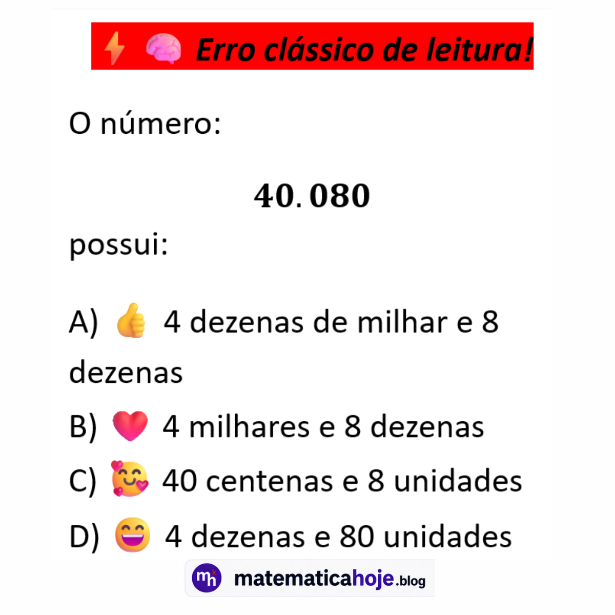 Questão sobre sistema de numeração decimal