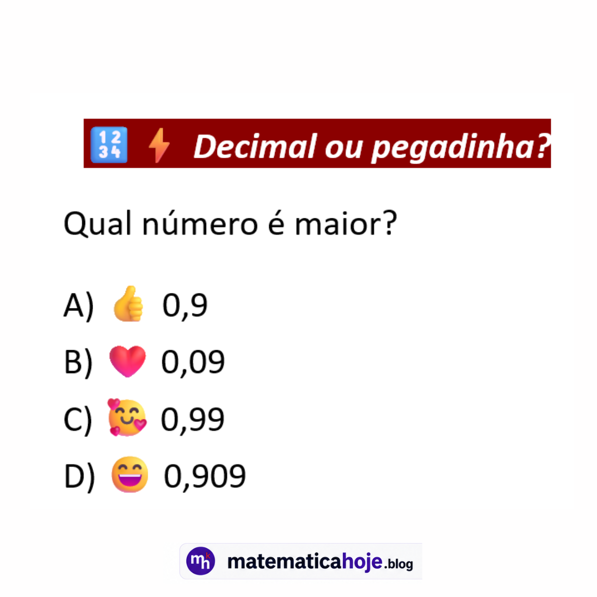 Questão sobre números decimais