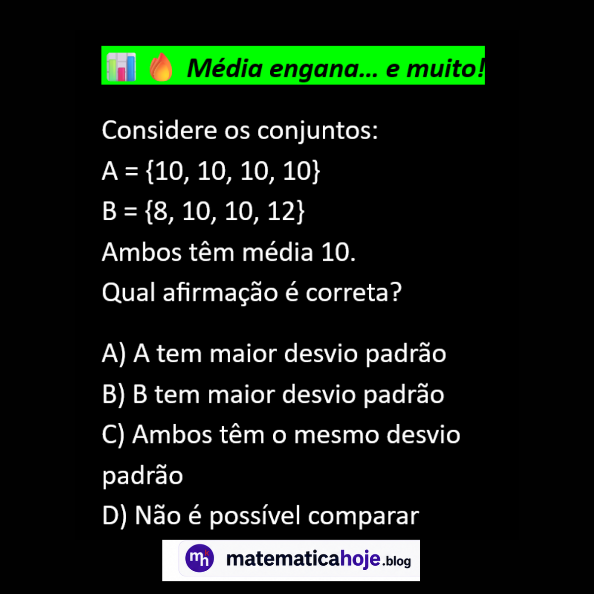 Questão sobre média e desvio padrão