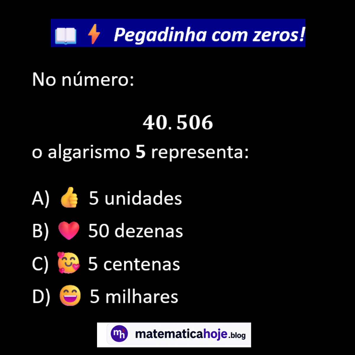 Questão sobre valor posicional