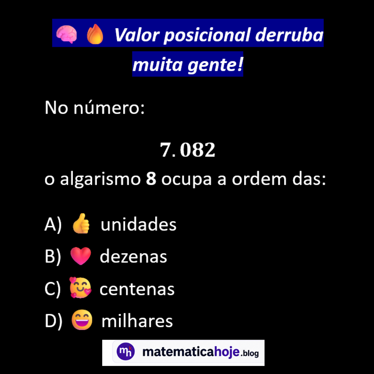 Questão sobre valor posicional