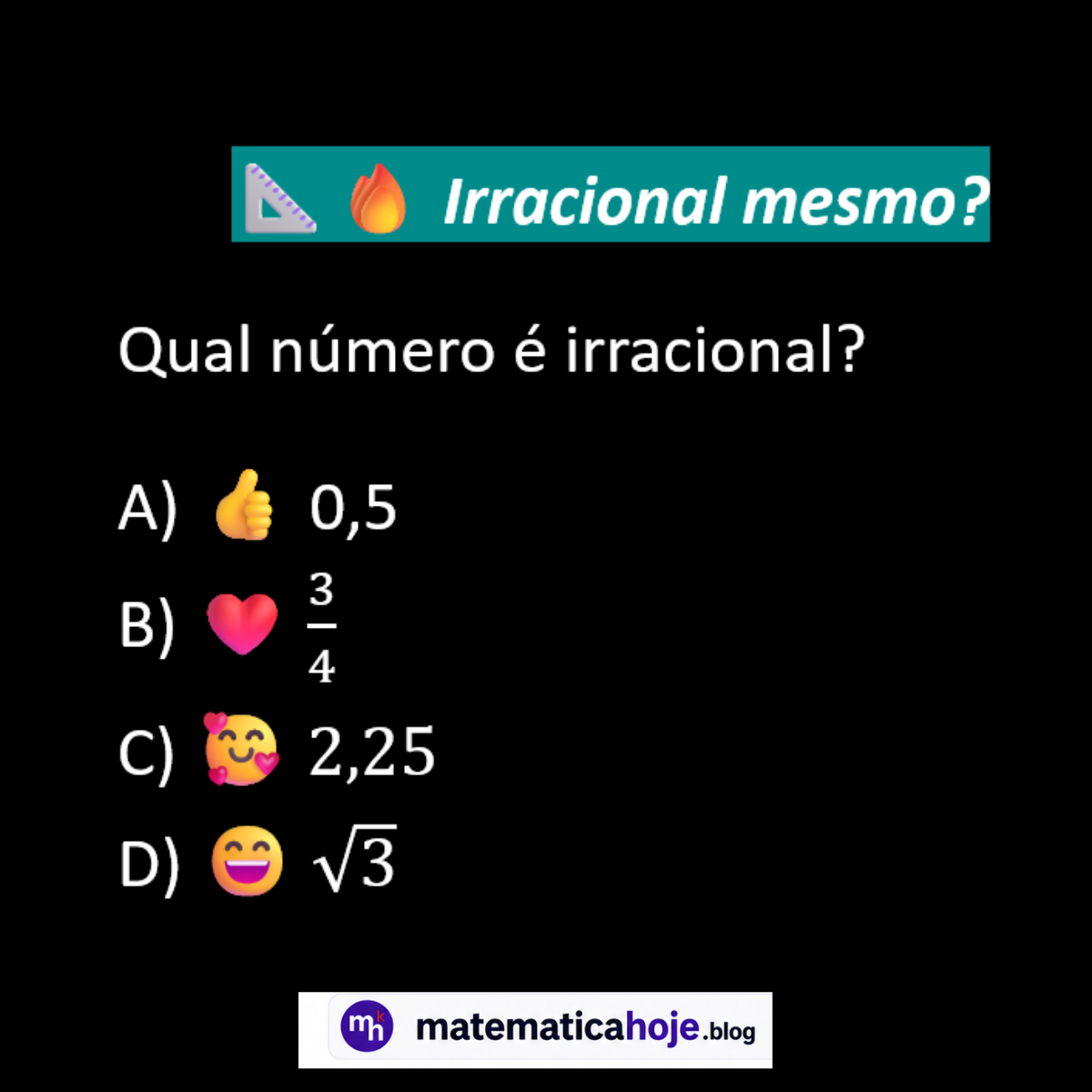 Questão sobre números irracionais