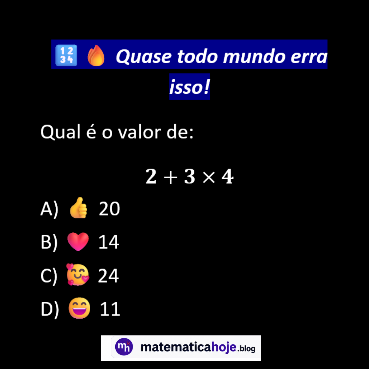 Questão sobre prioridade das operações