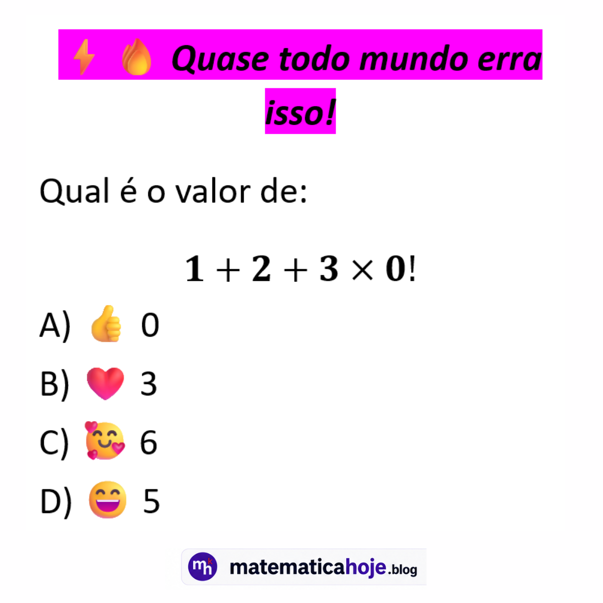 Questão sobre expressão com fatorial