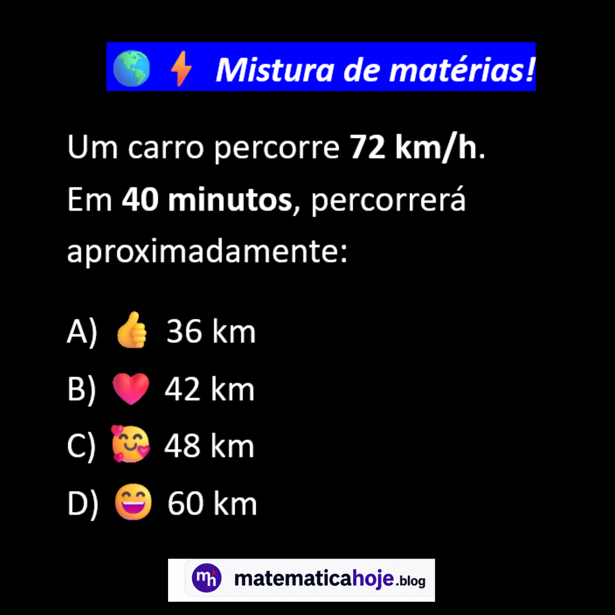 Questão sobre velocidade média e tempo