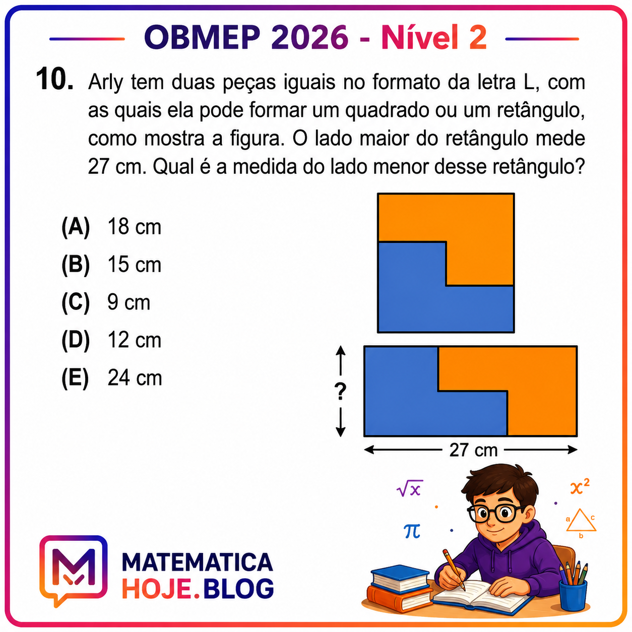 OBMEP 2026 Nível 2 Questão 10 Resolvida