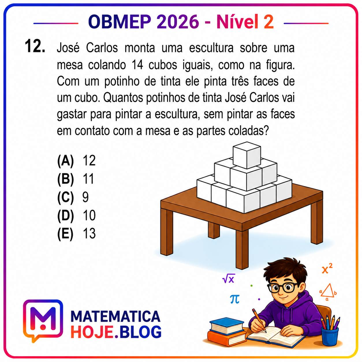 OBMEP 2026 Nível 2 Questão 12 Resolvida