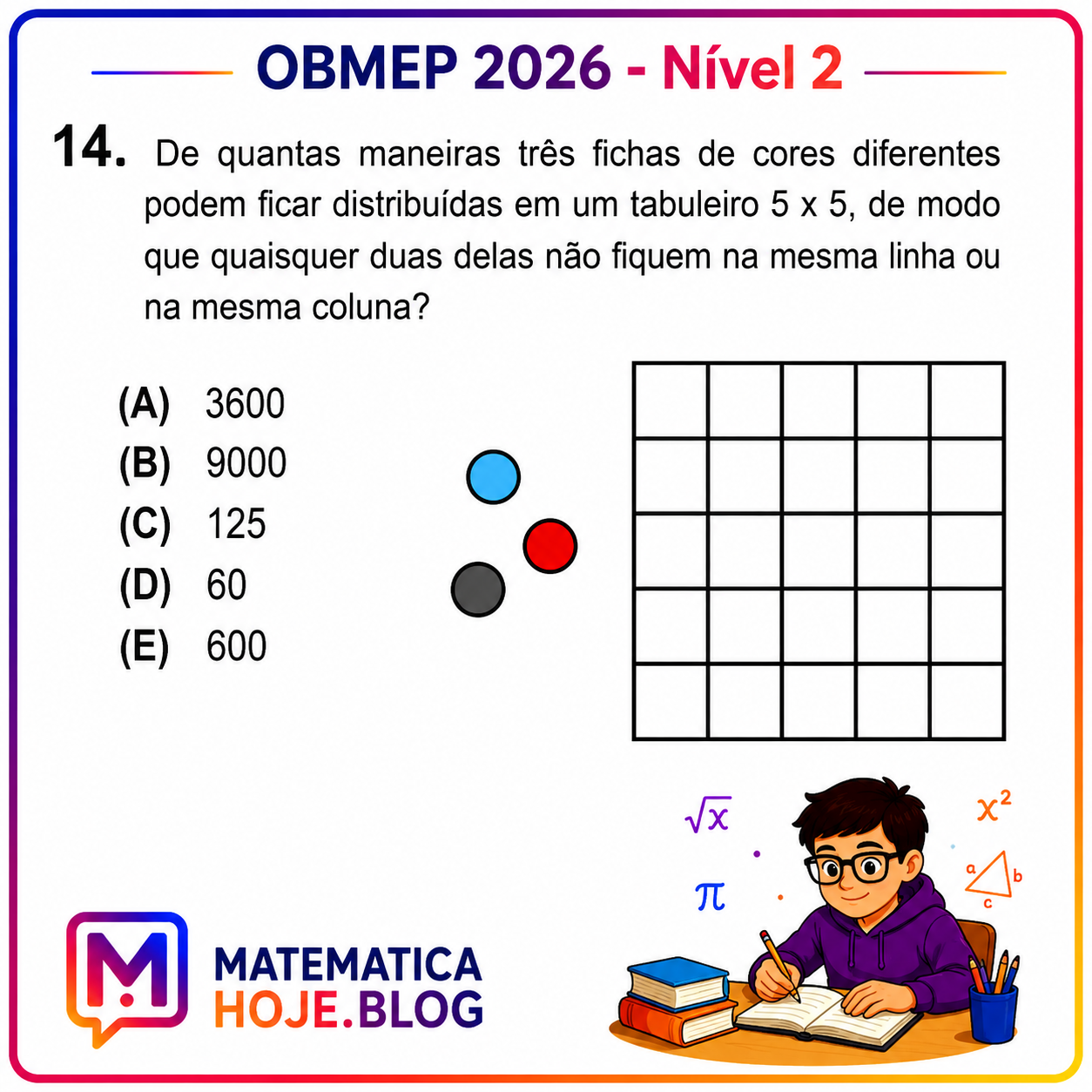 OBMEP 2026 Nível 2 Questão 14 Resolvida