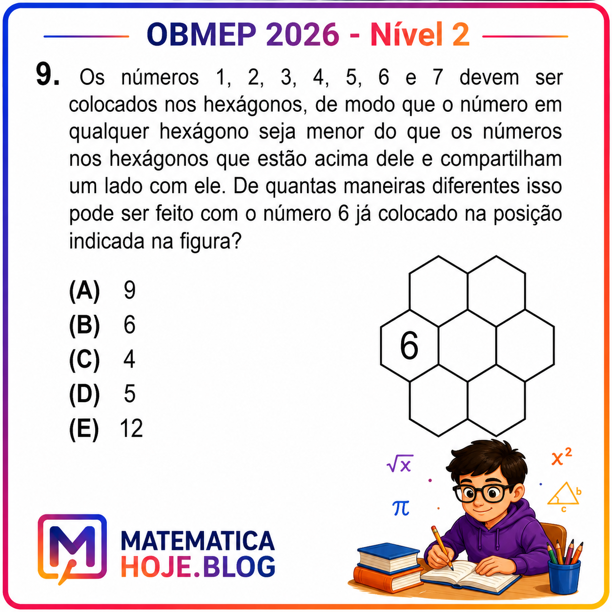 OBMEP 2026 Nível 2 Questão 9 Resolvida