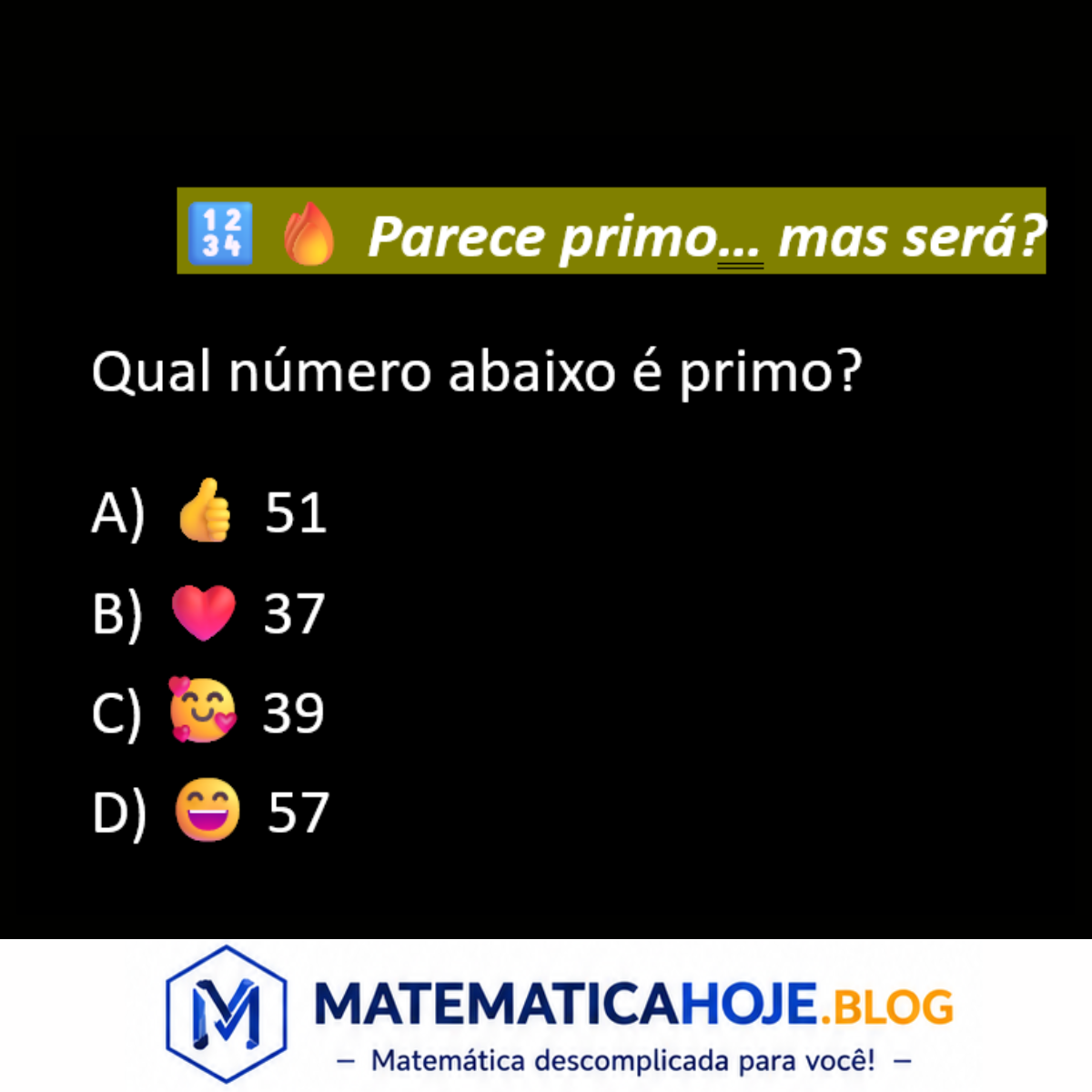 Questão sobre números primos